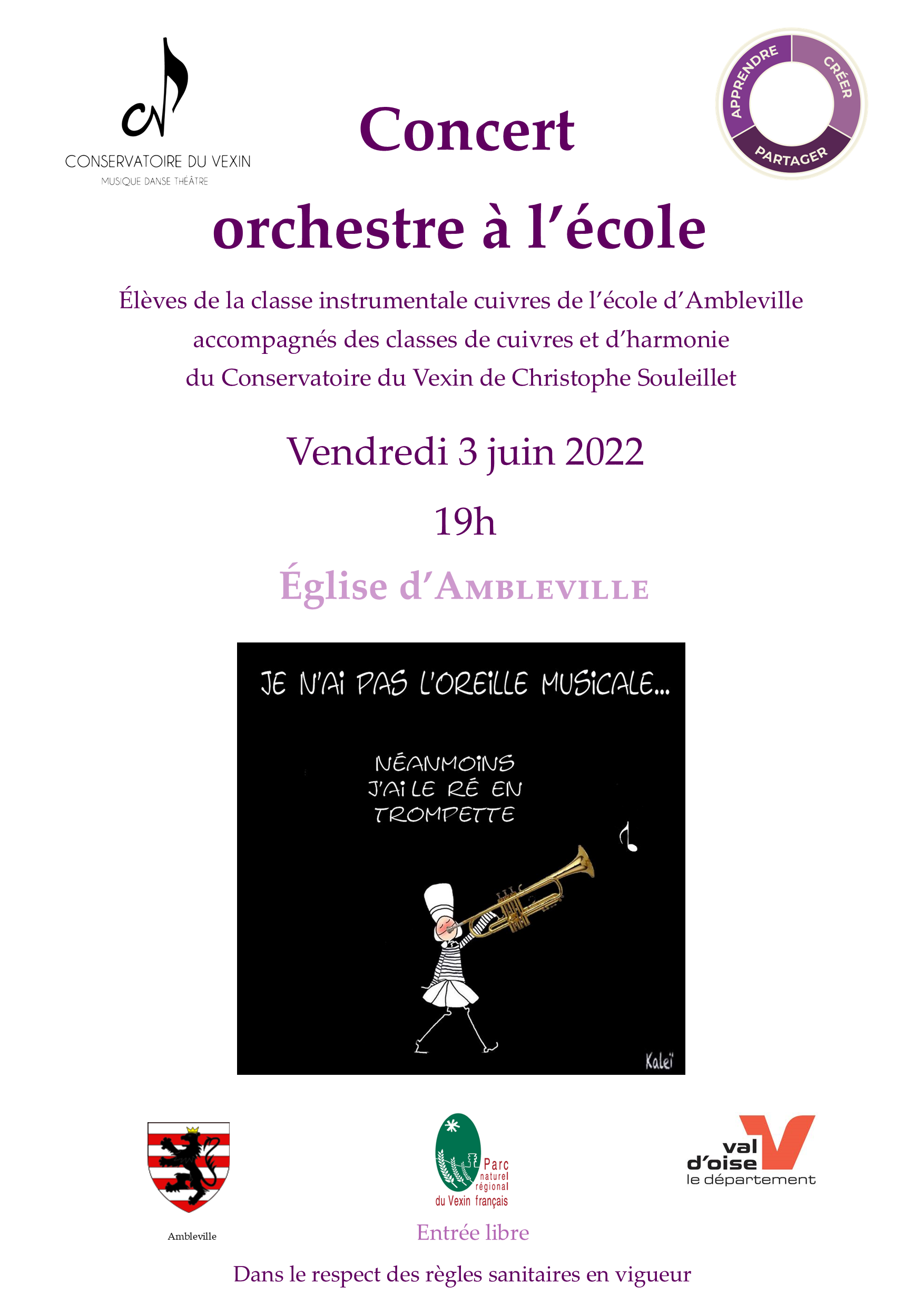 affiche concert orchestre à l'école Ambleville 2022